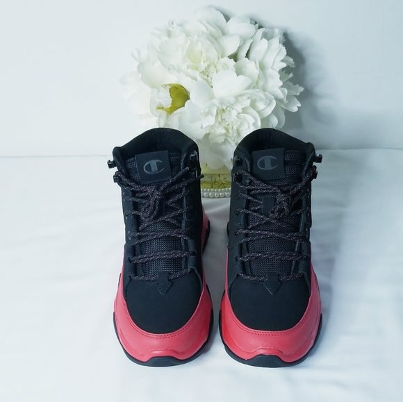 Champion Bromad C Lock Black/Scarlet Red Sneaker Boots Size 7 Youth - Picture 4 of 16